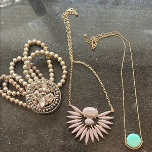 Pendant necklaces and bracelet lot